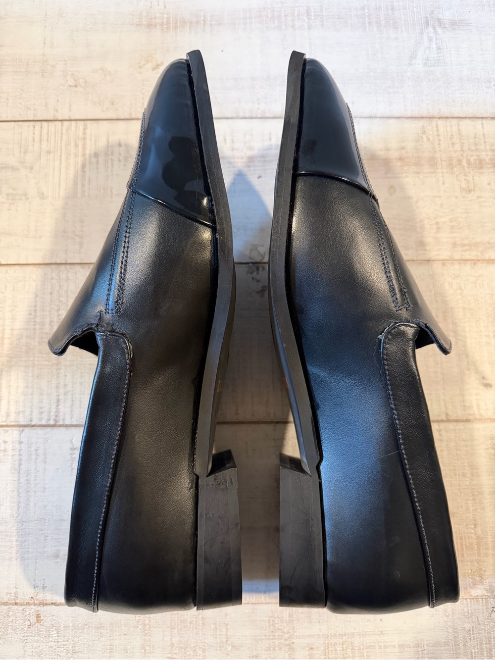 Katz & Birds Berlin Black Leather Patent Moccasin Loafers EU 42 Handmade - Picture 9 of 12